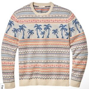 Marine Layer Archive California Palm Fair Isle Sweater Size XL
